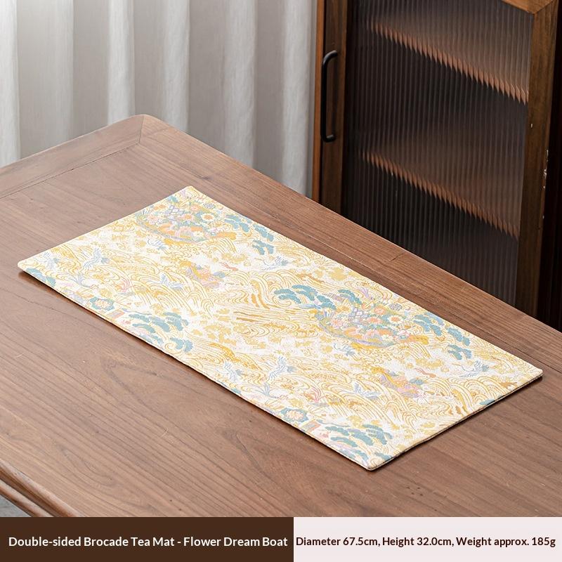 

Accessible Luxury Double-sided Dry Tea Mat Imitation Song Brocade Embroidered Tea Mat Front and Back Available Napkins