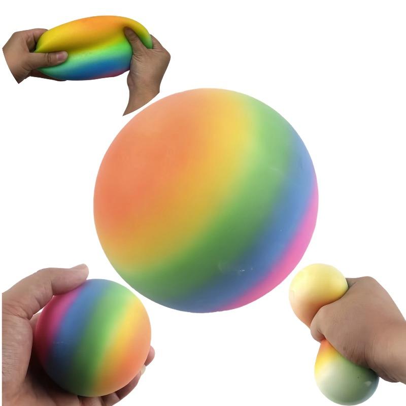 Giocattolo Antistress Palla Arcobaleno Cambia Colore 6CM in TPR per Bambini, Non Schiacciabile, per Sfogo