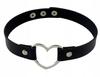 Skórzany Naszyjnik Choker Serce Obroża Gothic Rock