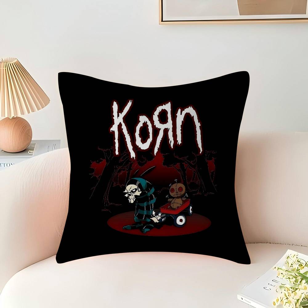 Korn Rock Band Music Cushion Cover Pillowcase Upholstery Sofa Throw Pillow Home Decor Pillowcas