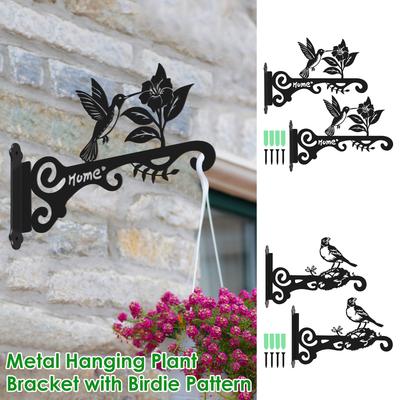 2 Stück Pflanzenhalter Hängend Wand Blumenampel Haken Metall Korb Halter Aufhänger Für Innen Außen Pflanze Dekorativ Vogelfutterhäuschen