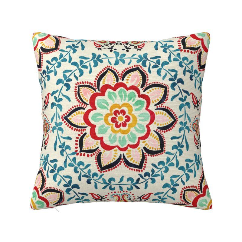 Custom Bohemia Ethnic Mandala Flower Cushion Cover 45x45 Cm Polyester Throw Pillow Case For Sofa Decoration Bedding Pillowcase