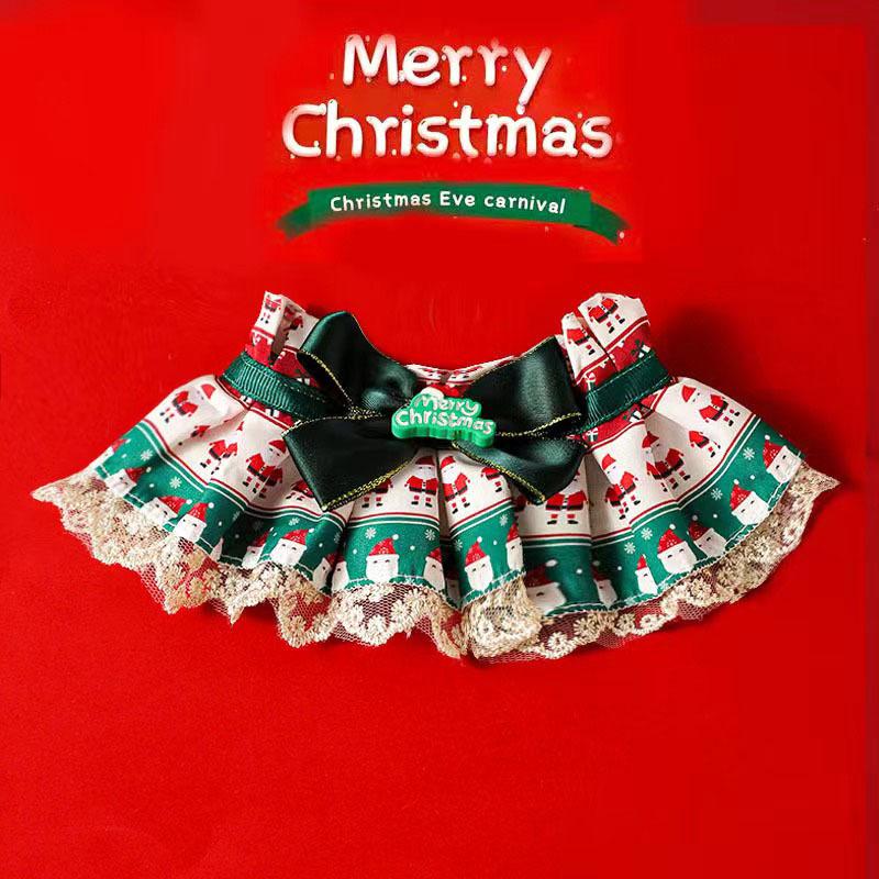 New Christmas pet saliva towel, holiday decoration dog scarf, cat scarf, bib and bow tie supplies XS