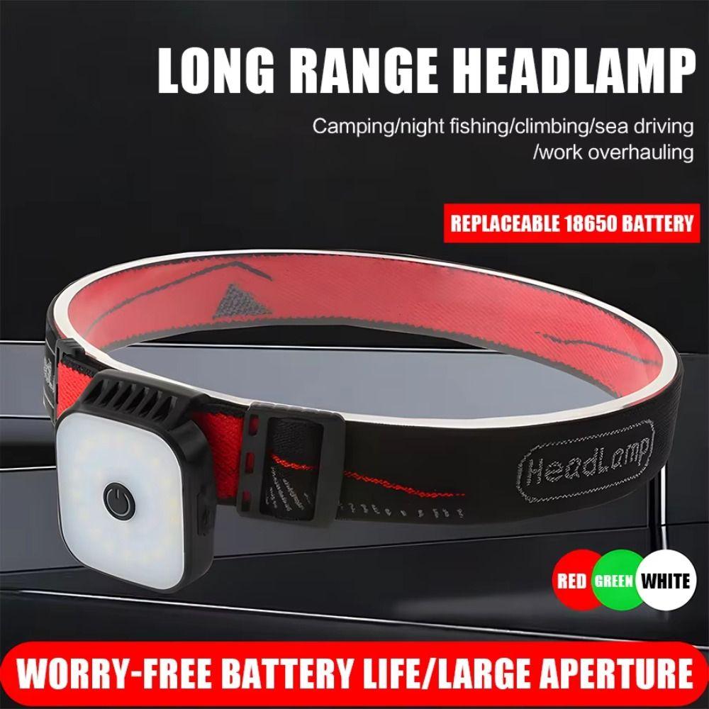 Mini Portable Headlights Alternating Traffic Rechargeable Flashlight  Night Use