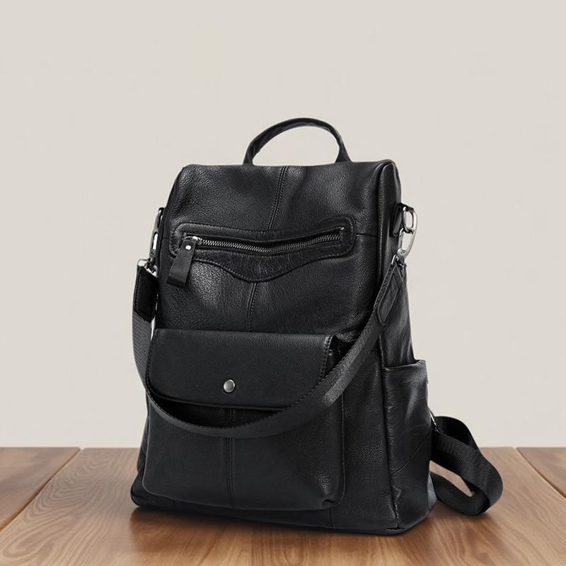 Leather Women's Bags, Backpacks, Women's High-end Shoulder Bags, New Fashionable Versatile Large-capacity Backpacks, Travel Bags