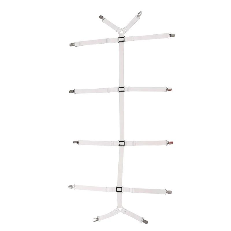 Bed Sheet Holder Adjustable Elastic 12 Clips Fixed Holder Mattress Clip Fasteners Cover Blankets Grippers Fixing Non-Slip Strap