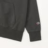 Champion Terry Zip Hooded Long Relax Script Women's Techweave® Sweatshirt, Sleeve, Fit, Stretch, Quick-Drying, Logo, Off-Black (CW-AS103)