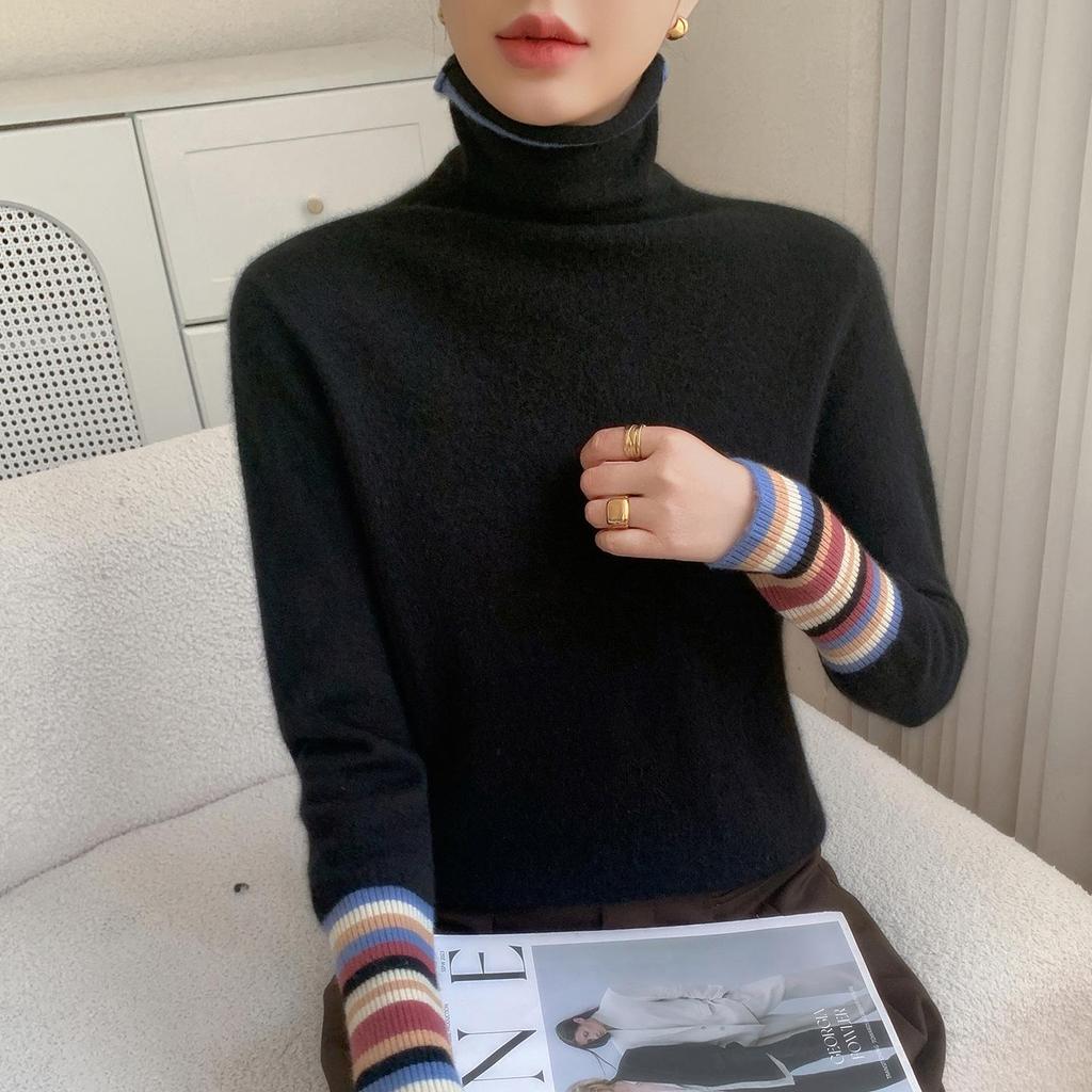 Heavyweight Cashmere Slim Fit Turtleneck Knit Top for Autumn/Winter