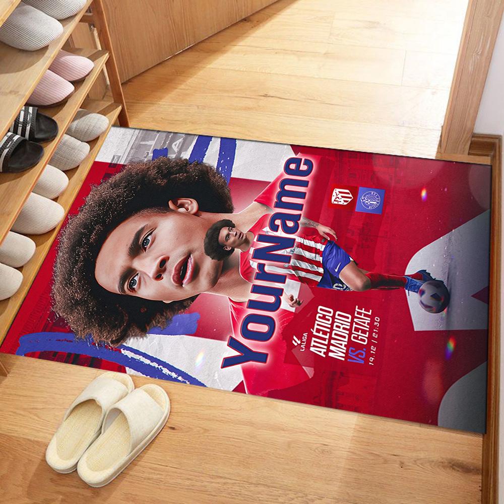Atletico Madrid Personalized Text Floor Rug Office Rug Suitable for Entryway Balcony Kitchen Playrooms Anti-slip Rug Office home decor