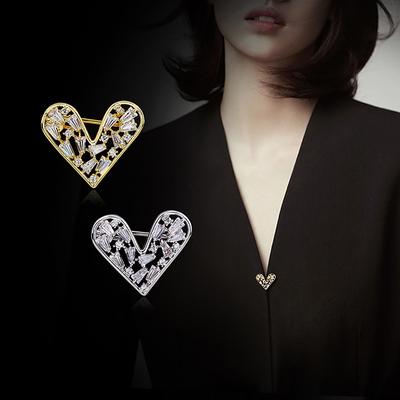 Love Heart Brooches For Women Party Garments Jewelry Accessories Gifts CDN