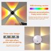 1PC RGB Rechargeable Cat Eye Ambient Light Motion Sensor Night Light Magnetic Wall Lamp for Bedroom Hallway Stairs Decor
