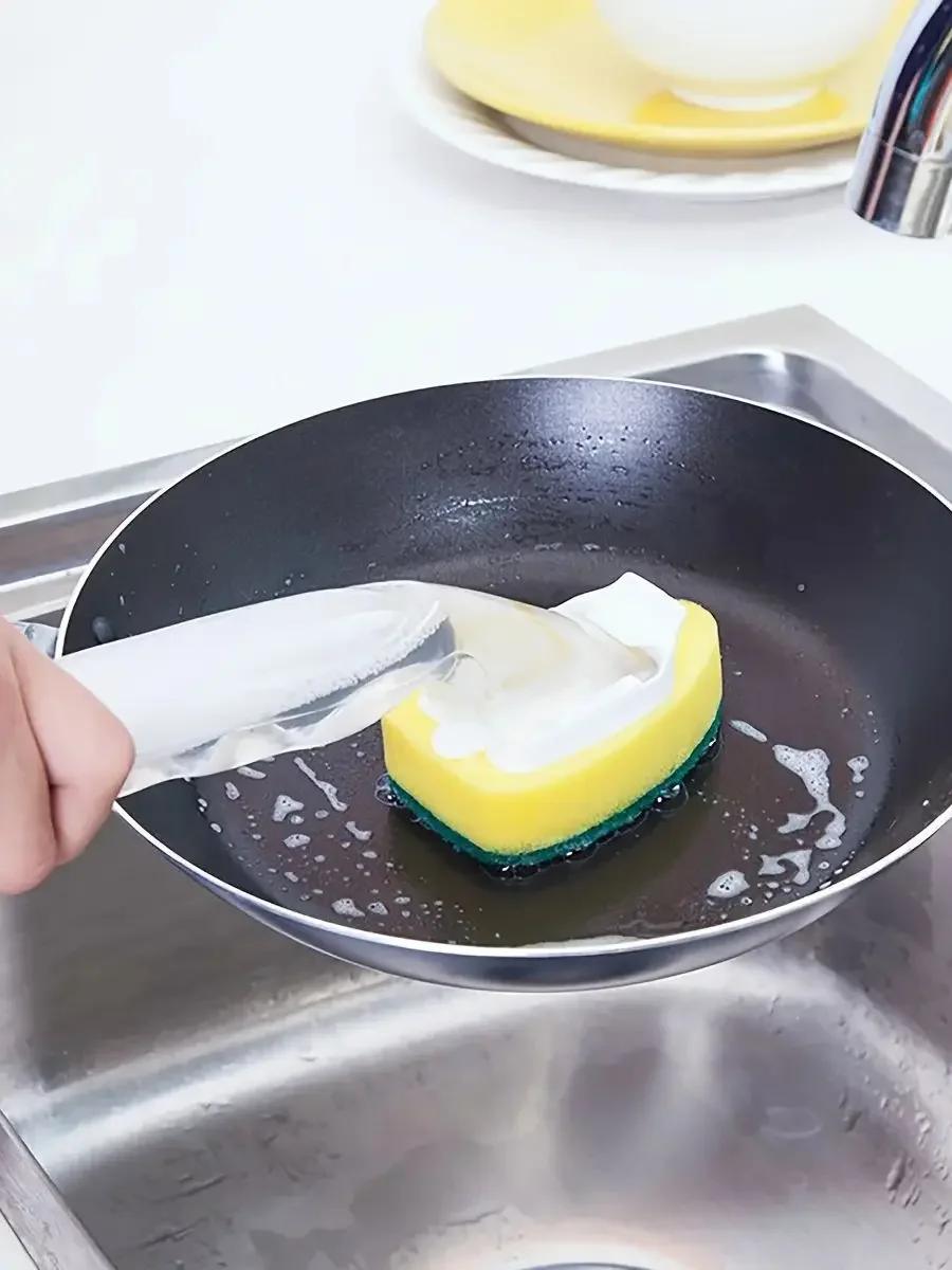 

1 шт. Многофункциональная кухонная щетка с ручкой, щетка для мытья посуды, щетка для сковородок и кастрюль, щетка для чистки столешницы кухонной раковины