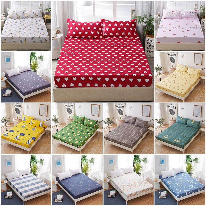 Sheet Bed Fitted Cover Without Pillowcase Floral Printed Single King Double