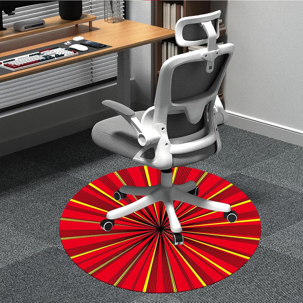 

1pc Sunburst Pattern Office Round Area Rug, Indoor Mat Suitable ForOffice, Under Office Chairs Bedroom Living Room Home Decor, Room Decot052 80cm by 80cm