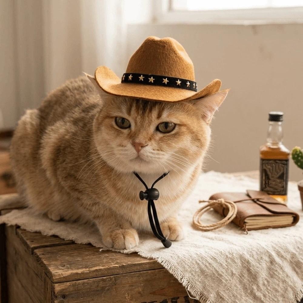 Dress-Up Puppy Vest Set Retro Pet Outfits Funny Dog Cowboy Costumes Cat