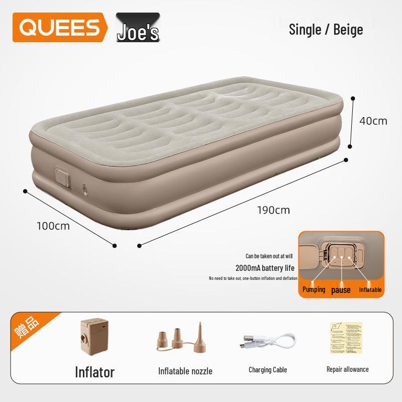 

Electric Self-Inflating Outdoor Flocking Camping Bed - Ideal for Home or Parent-Child Study. Perfect for Temporary Use. Single (190*100*40cm)