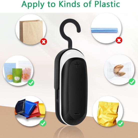 Mini Bag Sealer Přenosný stroj na uzavírání potravin Kompaktní praktický sáček na svačinu pro domácí kuchyni