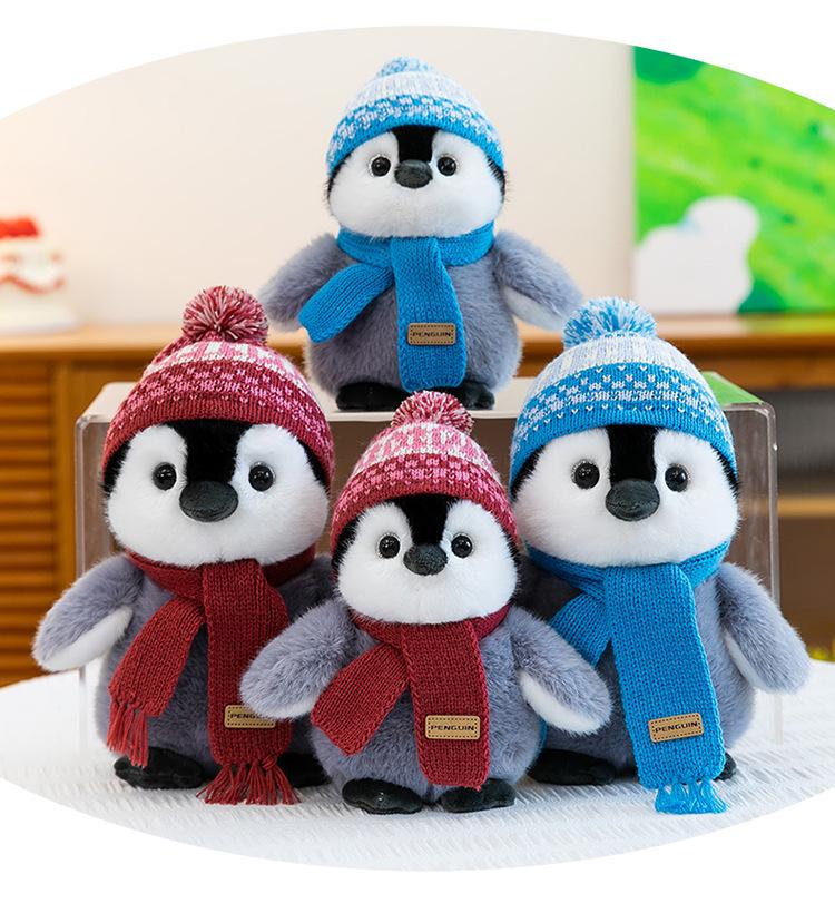 Children's Penguin Doll Companion - Cute Plush Toy & Soothing Gift with Scarf and Hat