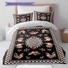 Vintage Chicken Art Pattern Bedding Quilt Set Quilt Cover Pillowcase Home Decoration Gift (1 * duvet cover + 2 * pillowcase, without core)