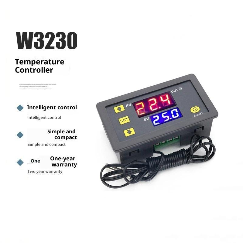 High Precision W3230 Digital Thermostat 20A 12V 24V 110-220V LED Temperature Controller with Probe for Aquarium Terrarium