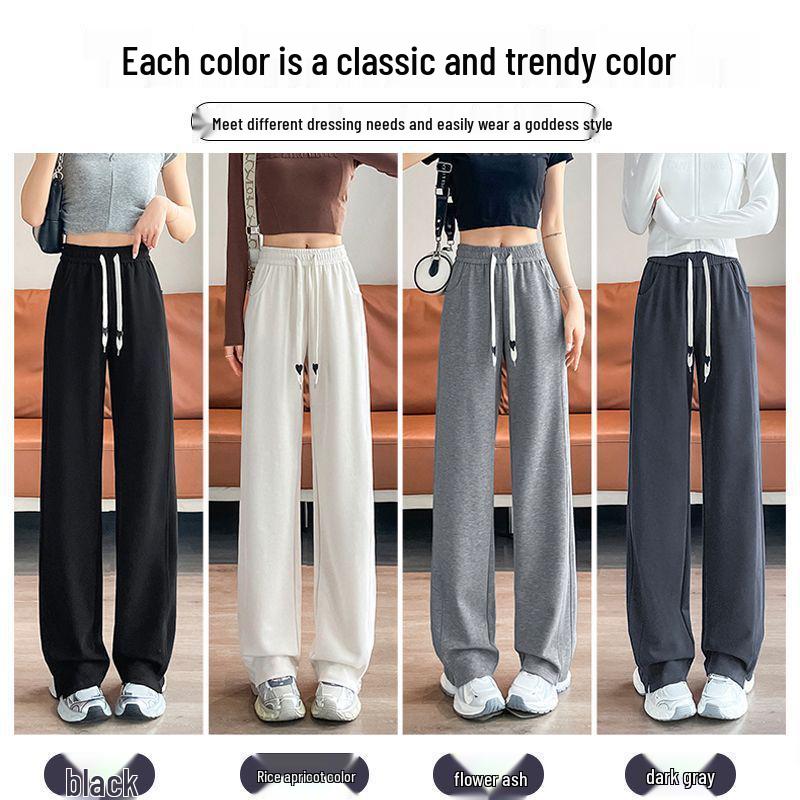 Women's 2026 High-Waisted Wide-Leg Plus Size Summer Pants - Breathable, Straight-Leg Sportswear
