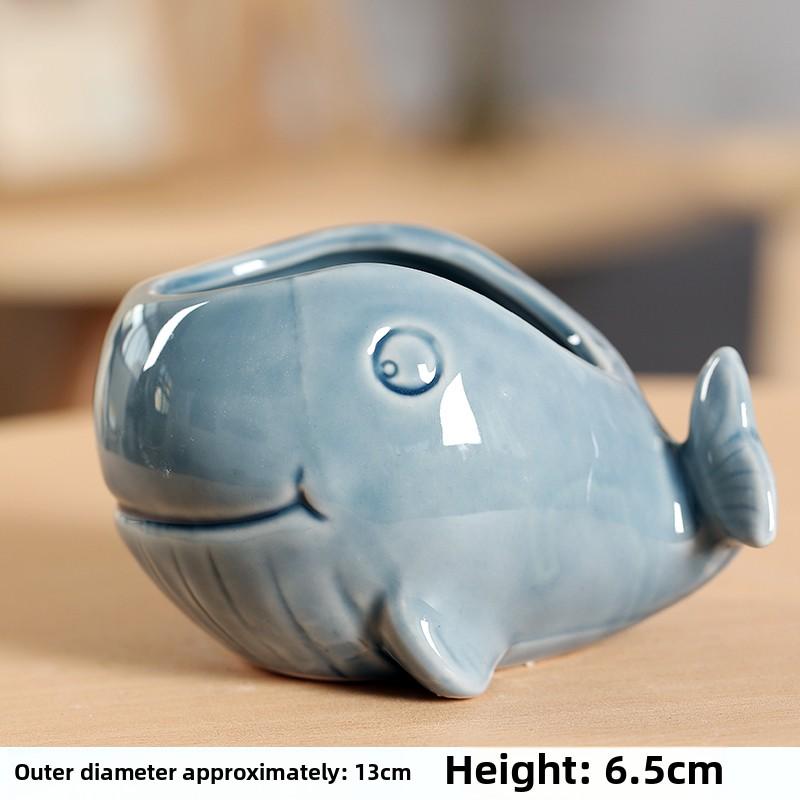 Mořská zvířata, jednoduchý evropský styl, kreativní, roztomilé a personalizované, keramické květináče, malé popelníky, domácí dekorace