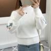 Women Knitted Sweater Floral Embroidery Thick Sweater Pullovers2023 Autumn Winter New Long Sleeve Turleneck Sweaters