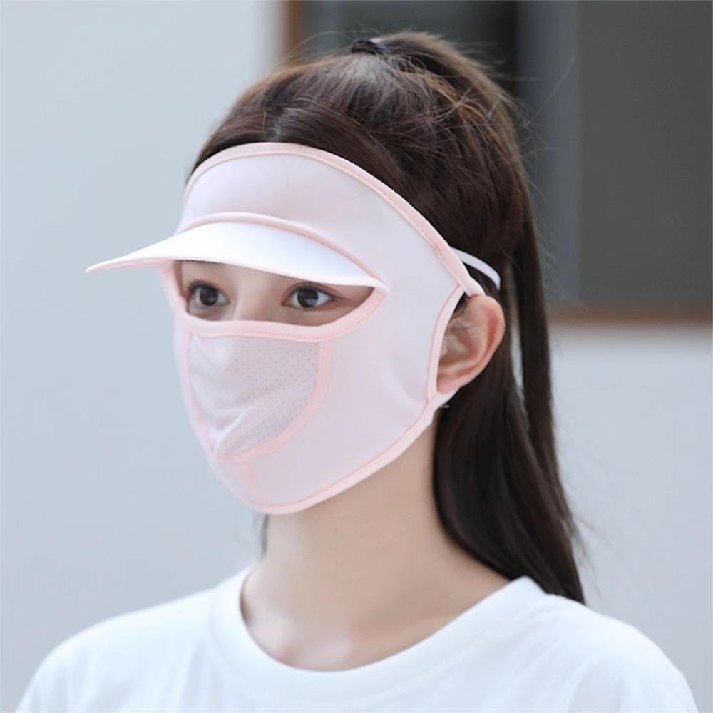 Women's Anti-UV Full Face Ice Silk Breathable Driving Sunshade Mask with Eye Corner Protection, 3D Design