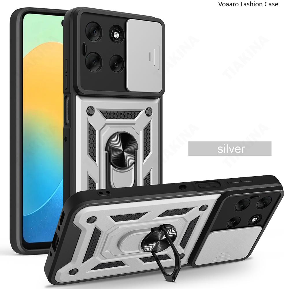 

Чехол Armor для Motorola Moto G56 G86 G05 G15 G75 G35 G55 G85 Edge 60 Pro 50 Ultra Fusion S50 Neo Чехол с магнитной подставкой-кольцом for Edge 60 Fusion серебряный