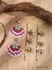 Bohemian Ethnic Rhinestone Flower Bell Earring & Hair Chain Set