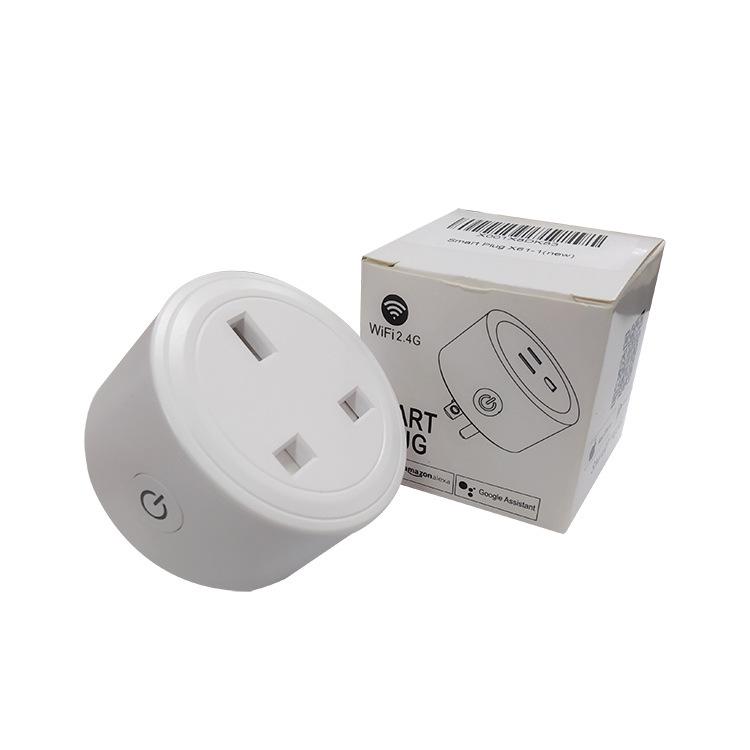 UK Standard WiFi Socket with Mobile & Tuya Smart App Control, Timer Features, and Household Use.