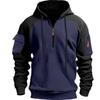 Autumn Winter Men's Hoodies Long Sleeve Sweatshirt Half Zipper Hooded Pullover Mens Casual Sweatshirts