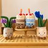 Creative Tulip Potted Plush Toys Cub Machine Birthday Cake Doll Night Market Stall Home Decoration