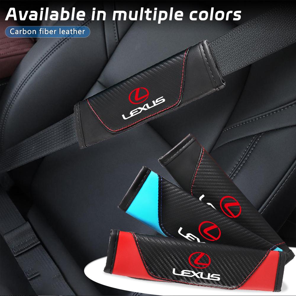 2Pcs Leather Car Cotton Seat Belt Pads Safety Shoulder Mat Accessories For Lexus LS LC IS350 ES300h ES300 IS250 IS220d NX350h RX