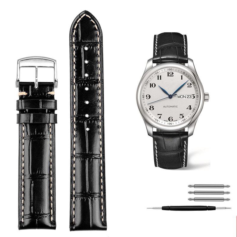 

Для годинників Longines Masters Collection L2 L3 L4 Ремінець Ремінець Браслет Шкіра корови Метелик Застібка Чоловічий ремінець для годинника синій коричневий 19mm