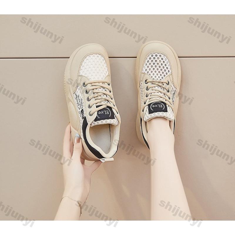 Fashion Women's Platform Casual Shoes 2025 New Height Increase Mesh Breathable Sports Shoes Comfortable Fashion Lace Up Vulcanize Shoes