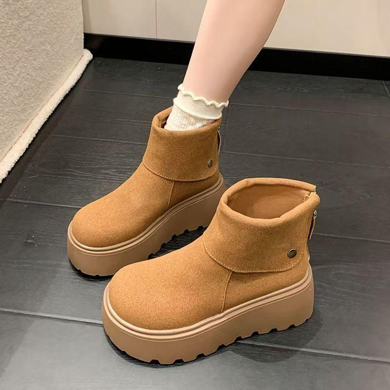 

Женские мягкие эластичные утолщенные подошвы увеличивающие рост зимние меховые теплые холодные утепленные снегоходы нескользящие износостойкие повседневные спортивные короткие хлопковые ботинки 40 верблюд