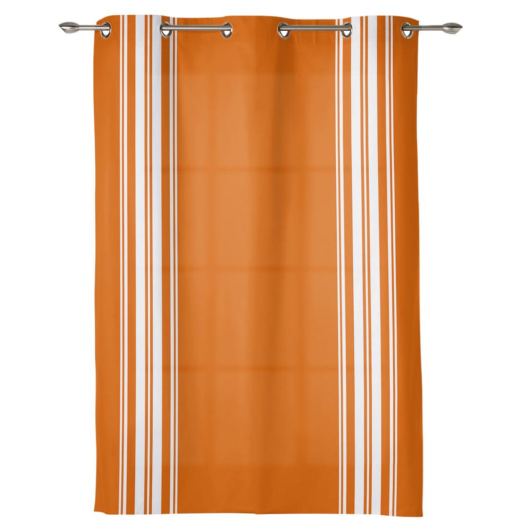 Orange Stripe Farmhouse Curtains For Bedroom Living Room Drapes Kitchen Children'S Room Window Curtain Modern Home Decor