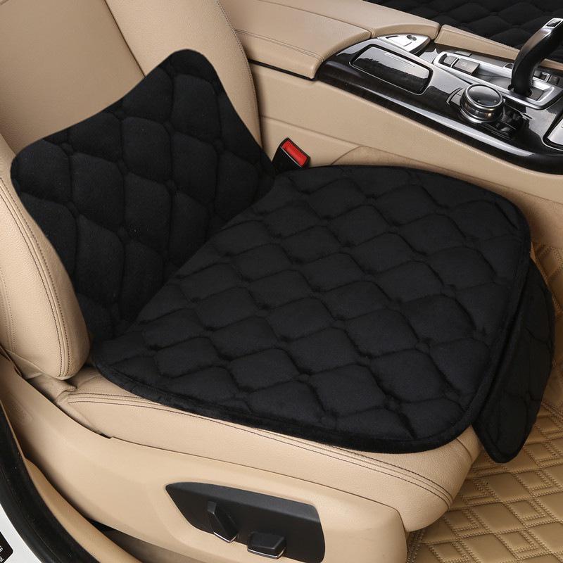Winter Plush Car Seat Cushion – Non-Slip Thickened Pad with Backrest for Comfort