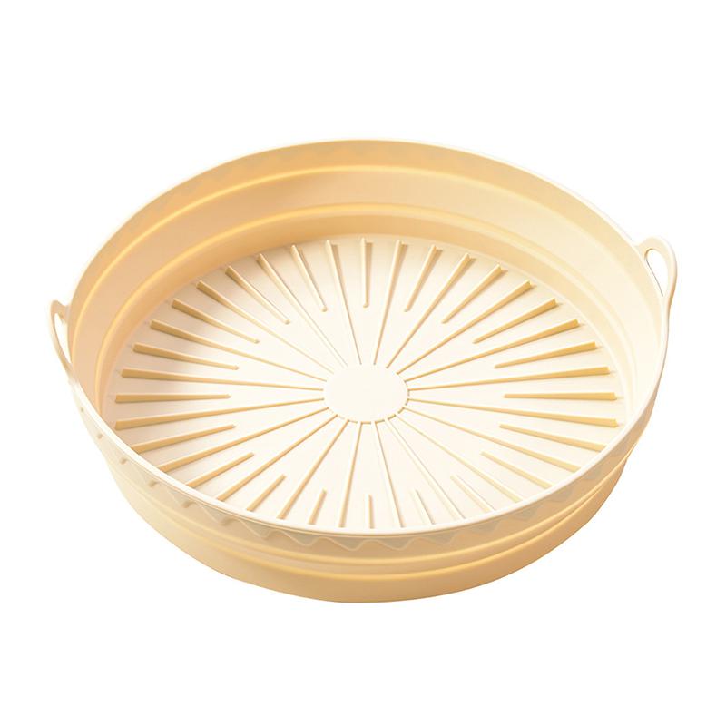 Silikonový koš do horkovzdušné fritézy Hrnec Čtvercový Skládací Horkovzdušná fritéza Trouba Pečicí plech Forma Vložka Opakovaně použitelná Bez oleje Kuchyňské vaření Příslušenství