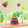 Classic Wooden Puzzle Stack Tower 10 Rings Mathematical Toy Educational Toys  Early Education