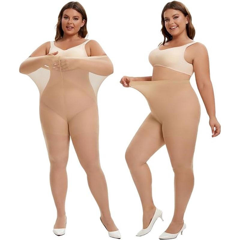 

2Pcs High Quality Elasticity Plus Size Sheer Tights For Women Body Shaper Pantyhose 20D Stocking Sexy Hosiery Ultrathin Leggings M ( 3D )