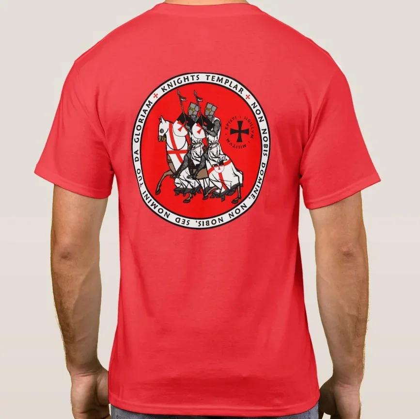 Two Knights On One Horse Seal Templar Knights Symbol TShirt 100 Cotton ONeck Summer Short Sleeve Casual Mens Tshirt