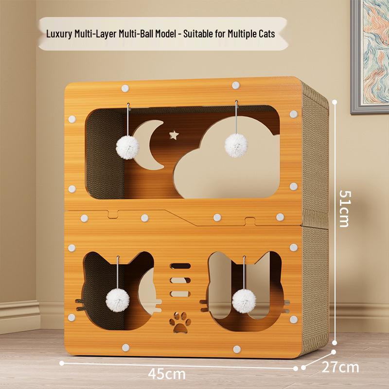 Durable Cat Scratching Board & Bed: Four-Season, Anti-Scratch, Non-Shedding Toy & Sofa
