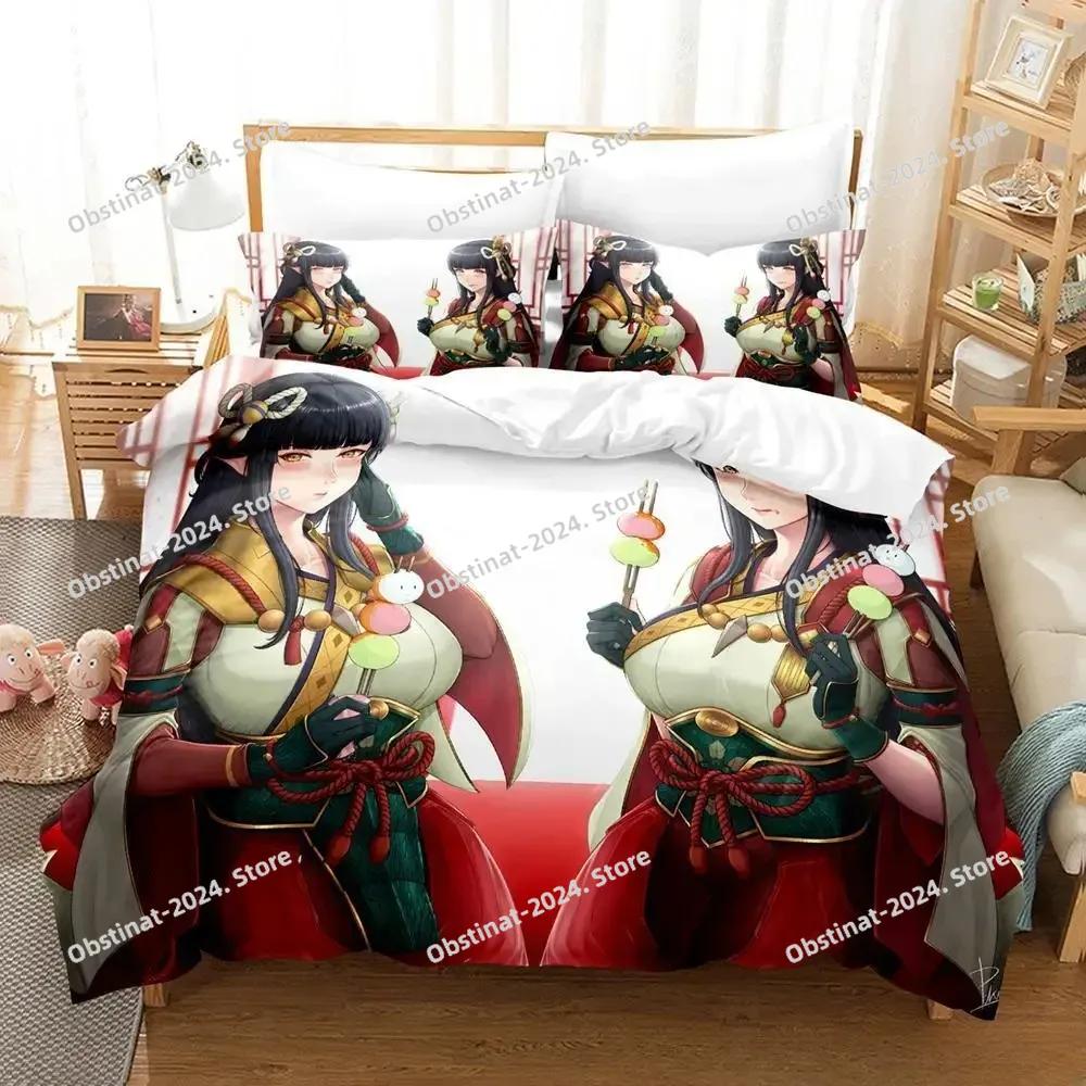 Fashion Game Monster Hunter Hinoa&Minoto Beding Set Single Twin Ful Quen King-Sized Dimensionsd Dimensions Bed Linen Set Adult People Kid Bedrom Duvet