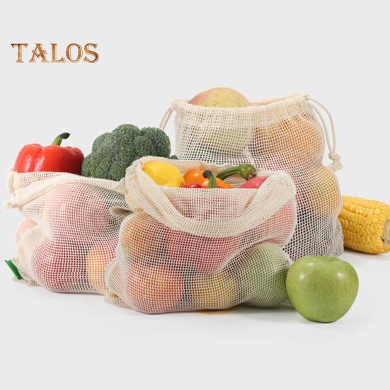 3Pcs Eco-Friendly Reusable Bags Mesh Breathable Strong Load-bearing Snacks Toys Organizer Multipurpose Grocery Shopping Bags