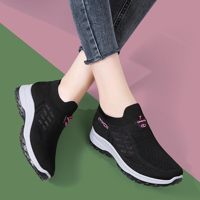 Women's Shoes Spring and Summer Simple and Fashionable Mother Shoes One Pedal Thick Sole Light and Comfortable Rebound Sports Shoes