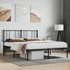 Metal Bed Frame with Headboard Black 120 x 200 cm