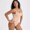 Women High Waist Double Layer Tummy Control U Back Solid Bodysuit