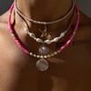 Soft Clay Layered Necklace With Shell Beads And Starfish For Women Summer Style